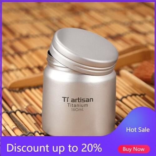 160mL Titanium EDC Storage Box Coffee Tea Cans Emergency Container Bottle Jar