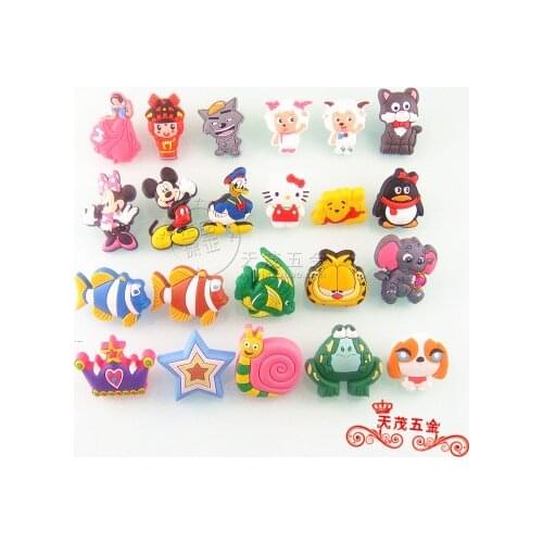 1x Children Cartoon Room Door Knob Pulls Soft PVC Cartoon Car Bird Cat Mouse Crown Dresser Drawer Wardrobe cabinet Handles