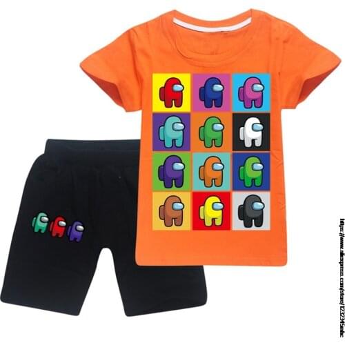 Toddler Baby Boy Sets Clothing Cartoon Among Us Costume Kids T Shirts+Pant 2psc Clothes Girl Boys Sport Sportswear Clothes