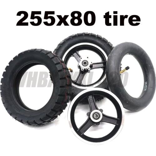 255x80 Tires Inner and Outer Tires for Electric Scooters Zero 10x Dualtron KuGoo M4 Upgrade 10 Inch 10x 3.0 Off Road Tires