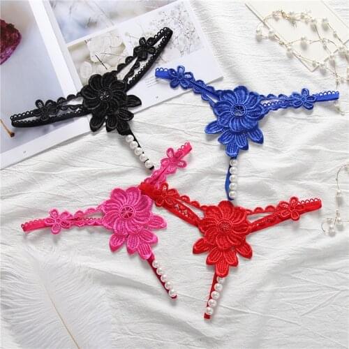 5pcs/lot women Sexy Panties lovely beading thongs female lingerie sex girl G-strings pearl bragas 6colors XS-XL drop ship 2186P5