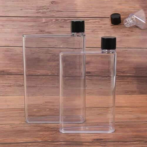 Paper Pad Water Bottle Flat Portable Clear Fashion Water Bottle Book Portable