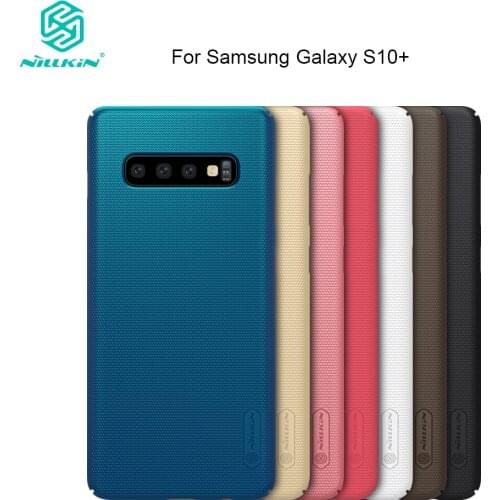 Nillkin For Samsung Galaxy S10+ Hard Case Frosted PC Protective Shield for Samsung Galaxy S10 Plus Back Cover Gift Phone Holder