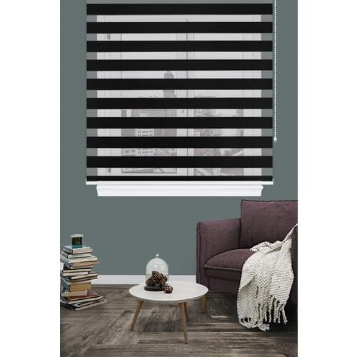 Kozastor Black Bamboo Zebra Curtain 125 V09 Eteksiz