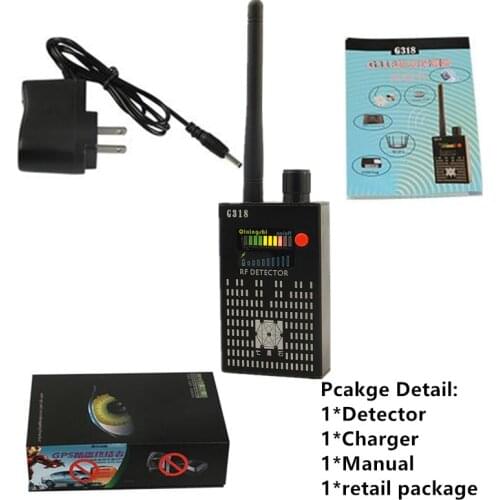 1MHz-8000MHz Radio Detection Anti Spy Signal Hidden Camera GSM Audio Bug Finder 4G GPS Signals Lens RF Tracker Detectors Black