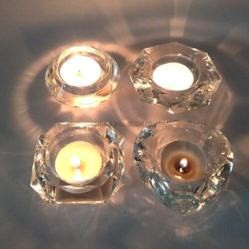 DHL 50pcs Shinning Crystal Diamond shape Wedding Table Decorative Tealight Candle Holder