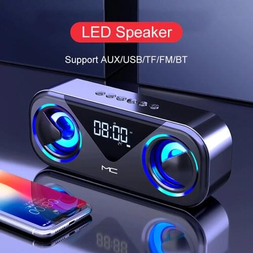 FM Radio Altavoces Bluetooth Speakers LED Caixa De Som Amplificada Alarm Clock Alto-falantes Subwoofer Home Theater Boombox Sono