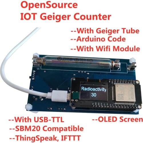 IOT-GM-v1.1 IOT Open-source Geiger Counter OLED Nuclear Radiation Detector Set Marble-tile Tester Iodine 131 Radiation Monitor