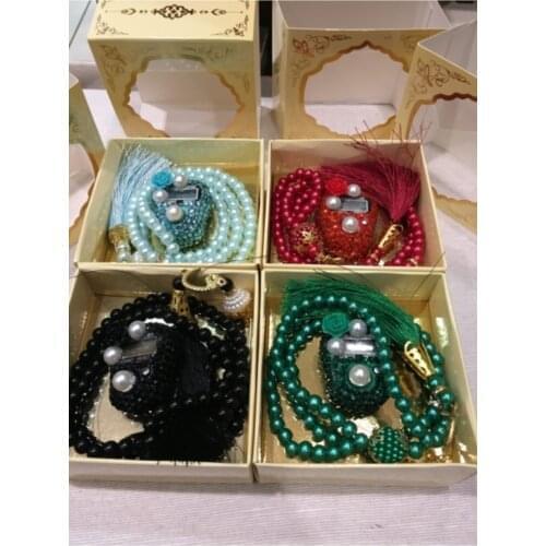 Boxed Rosary Set (zikirmatik-pearl Rosary) green
