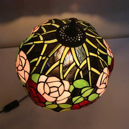 New Table Lamps Stained Glass Lamp led light Bedside Study Pastoral Living Room Bar Table Lights Christmas home Desk lights