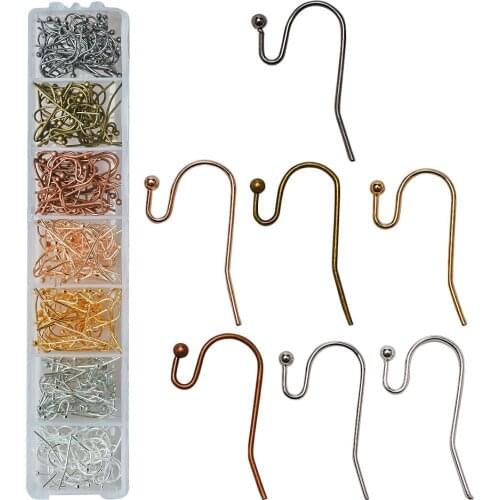 210Pcs/Set 7Colors 0.7X21mm Earring Hooks Ear Wires Accessories Earrings For Making Jewelry Finding Earring Base DIY Supplie