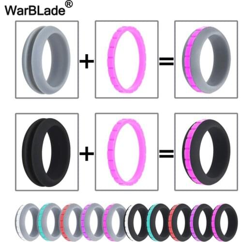 10Color Combinations Can DIY Change Color Silicone Ring Hypoallergenic Crossfit Flexible Sports Rubber Finger Ring For Men Women