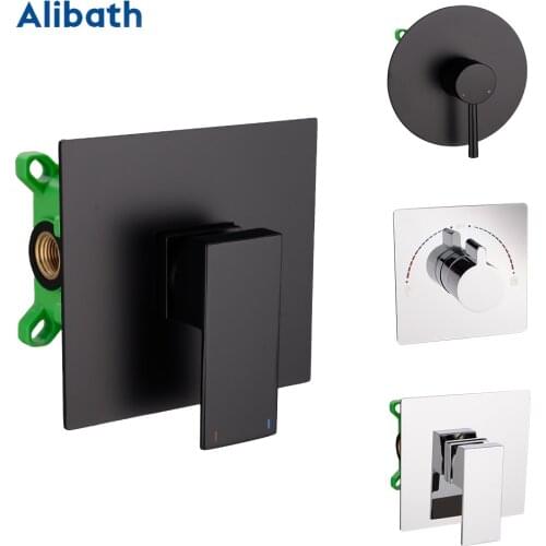 Bathroom Faucet In Wall Mounted Bath Shower Mixer Valve Brass Chrome Concealed Shower Faucet Round Single Function Actuated Taps