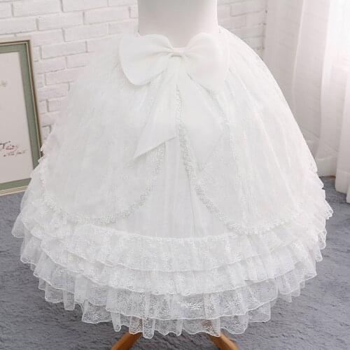 Super Puffy Adjustable Lolita Petticoat A line Ruffled Underskirt with Bow