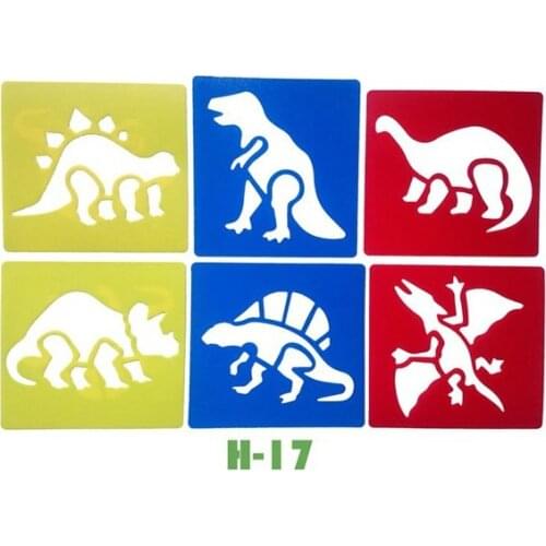 6PCS/LOT.Dinosaur Dragon template stencil Kids art board Early learning educational toy Party favor Self learn14x15cm 18 design