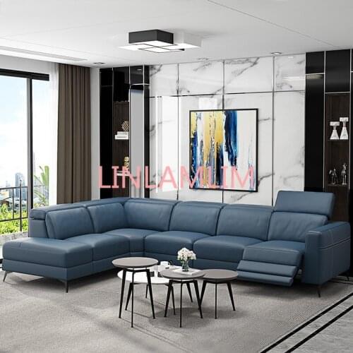 Living Room Sofa L shape corner sofa recliner electric couch real genuine leather sectional sofas muebles de sala para casa cama
