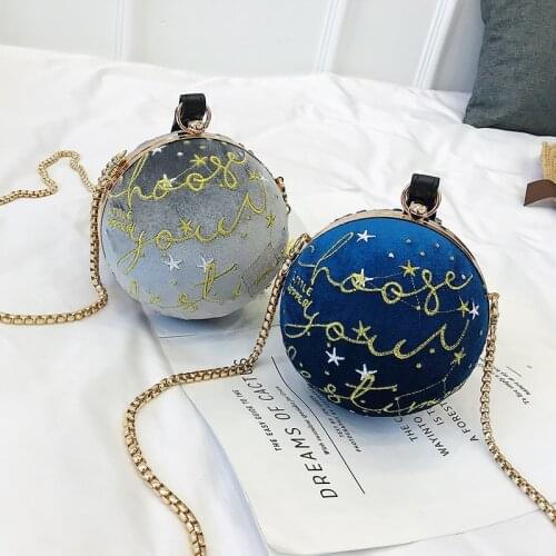 Round Ball Evening bags womens Luxury Day Clutches Circular Chain Shoulder bags Bride Wedding Purse Personality Handbag