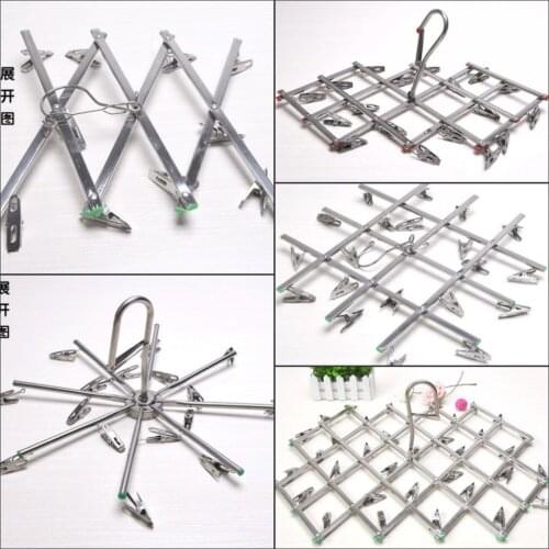 Windproof Stainless Steel Swivel Clothes Hanger organizer with clips for Clothes Underwear Bra Socks Gloves Drying Hook Rack