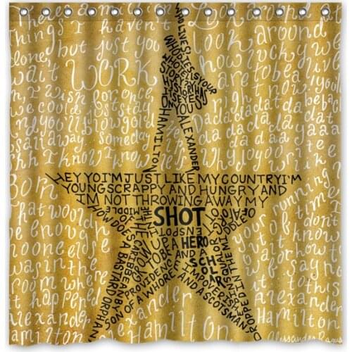 72"x72" Waterproof Shower Curtain Bathroom Curtain Hamilton Broadway Musical Eco-Friendly Bath Curtains Welcome Custom