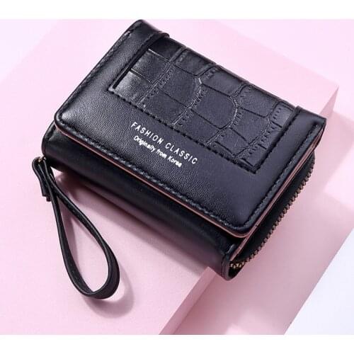 Women Wallet Mini Large Capacity Fashion Wrist Small Bag Brand Designer PU Leather Coin Purse Zipper Buckle Female Card Holder