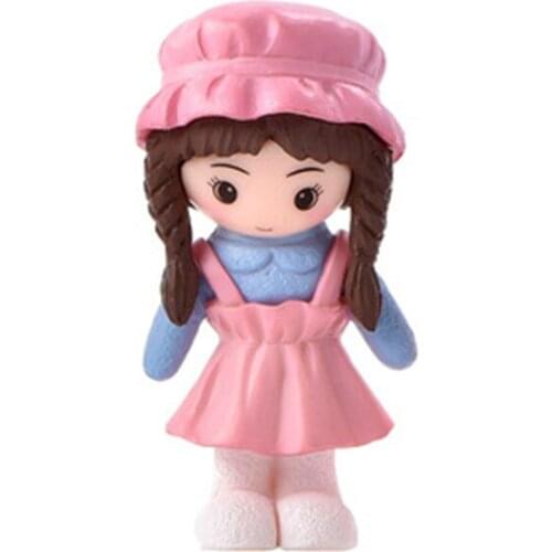 ZOCDOU 1 Piece Fisherman Hat Girl Small Statue Little Figurine Crafts Figure Ornament Miniatures