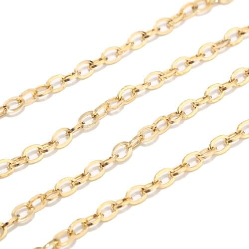 1 meter Chains for Necklace Cable Chain Link 5mm Gold Tone Set Jewelry Making Chains Accessories