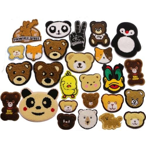 1 PCS Cute Cartoon Animal Bear Rabbit Panda Snowman Dog Patch Babys Clothes Patch Backpack Decoration Small Decal Kitten
