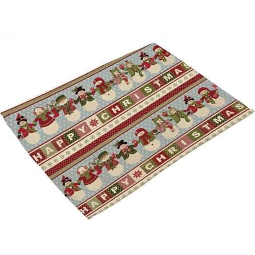 2pcs/Lot Hot Christmas Cotton Linen Table Placemats Coaster High Quality Table Napkin Mat Kitchen Christmas For Home Decor