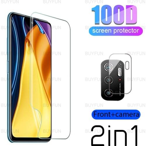 2in1 HD Front Hydrogel Film For Xiaomi Poco M3 Pro 5G 6.5 inch safety screen protector for poco pocophone m3 pro Camera glass
