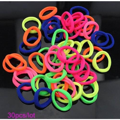 30Pcs Hairdressing Tools Black Rubber Band Hair Ties/Rings/Ropes Gum Springs Ponytail Holders Hair Accessories Elastic Hair Band