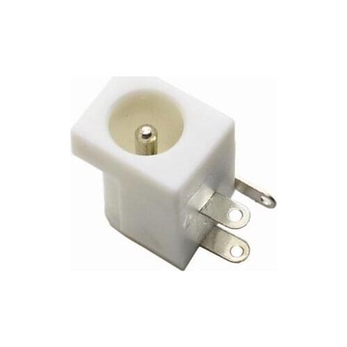 50pcs Hot Sales DC-005 White DC Power Jack Socket Connector 5.5*2.1mm DC005 Round needle Power Female Plug 5.5 x 2.1mm white