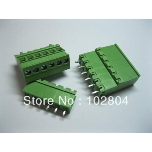50 Pcs Pitch 5.08A 5.08mm 6way/pin Straight-pin Screw Terminal Block Connector Pluggable Type 2EDCD-5.08A-2EDCR Green HOT Sale