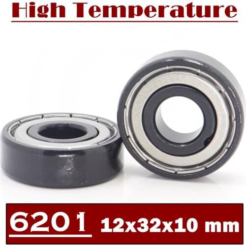 6201ZZ High Temperature Bearing 12*32*10 mm ( 2 Pcs ) 500 Degrees Celsius Full Ball Bearing