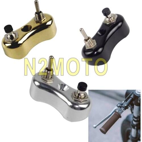 7/8" 1" Handlebar Vintage Cafe Racer Mini Switch Push Button Switches Block for Harley Chopper Cafe Racer Scrambler Triumph