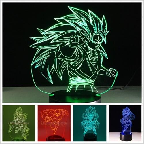 Anime Figure Dragon Ball Z Son Goku LED Lamp Figurine Broly Vegeta Gogeta Shenron DBZ Figma Super Saiyan Figural Brinquedos Toys