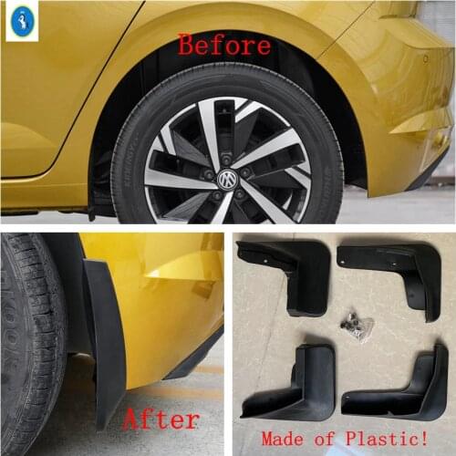 Yimaautotrims Front Rear Wheel Mud Flaps Mudflaps Splash Guards Mudguards Fender Cover Trim Fit For VW Volkswagen Polo 2019 2020