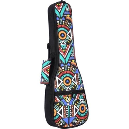 Double Strap Hand Folk Ukulele Carry Bag Cotton Padded Case For Ukulele Guitar Parts Accessories,Blue-Graffiti