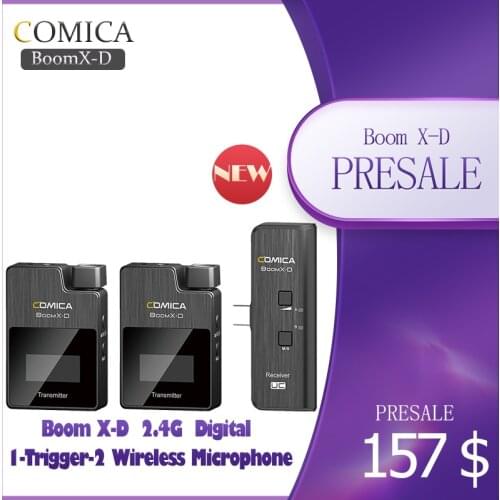 COMICA BoomX-D D1 D2 UC1 UC2 2.4G Digital 1-Trigger-2 Wireless Microphone with Transmitter & Receiver Clip-on Microphone Presale