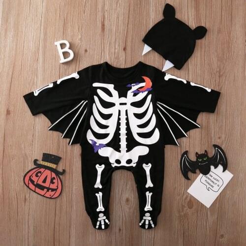 Autumn Winter Baby Clothes Romper Baby Boy Girl Bat Long Sleeve Clothes Kids Newborn Jumpsuit Infant Halloween Party Costume