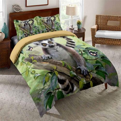 Cute 3D Animal Bedding Set For Kids Monkey Duvet Cover Set For Boys Quilt Cover Pillowcase For Single Two People Customize Size