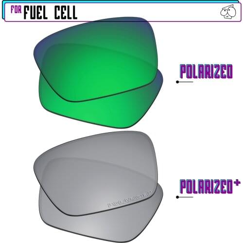 EZReplace Polarized Replacement Lenses for - Oakley Fuel Cell Sunglasses - SilverP Plus-Green P