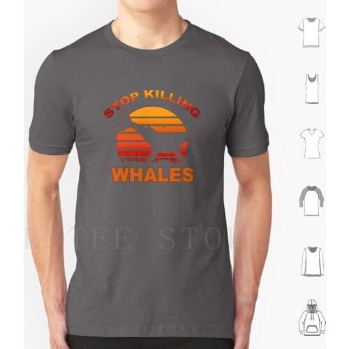 Stop Killing Whales T Shirt Print Cotton Whaling Artenschutz Killer Whale Animal Welfare World Seas Mammals Japan Norway Whales