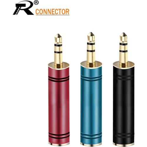 Microphone Audio Jack 6.35mm female to Plug 3.5mm 3 pole Earphone Adapter Gold-plated Copper Connector Packing