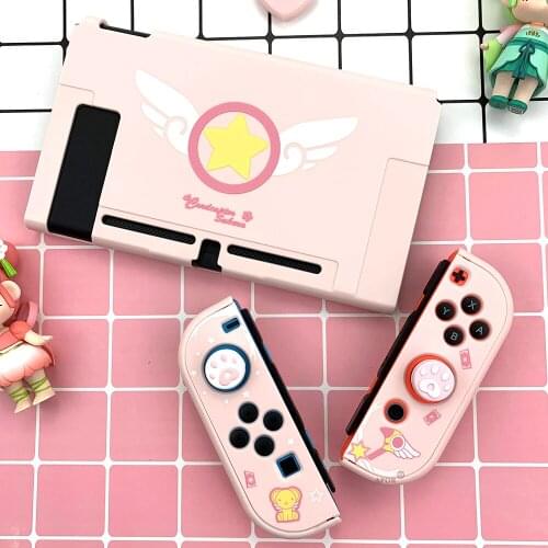 Hot Designs Pink PC Hard Protection Housing Case Back Cover Detachable for Nintendo Switch NS Direct Docking