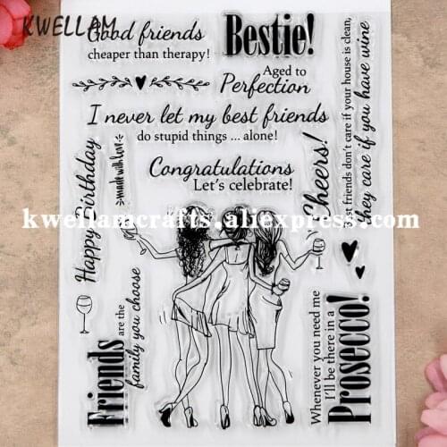 Good Friends Lets celebrate Scrapbooking DIY photo cards rubber stamps clear stamps transparent stamp 11.5x15cm KW8101307