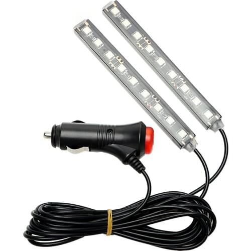 ITimo 2x 9 LED Atmosphere Lamp Dash Floor Foot Cigarette Decoration Lamp Universal Car LED Strip Lights DC 12V Car-styling