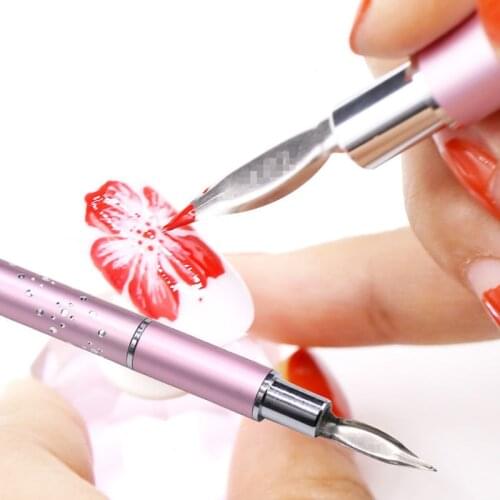 1 Sets 6 Heads Stainless Steel Dotting Pens Rhinestone Picker Pencil UV Gel Acrylic Drawing Painting Liner Pen Nail Art Tools