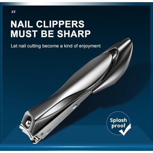 BNG TA55 Splashproof Nail Clippers + glass files Stainless Steel Black Manicure Finger Cutter Thick Hard Toenail Scissors tools