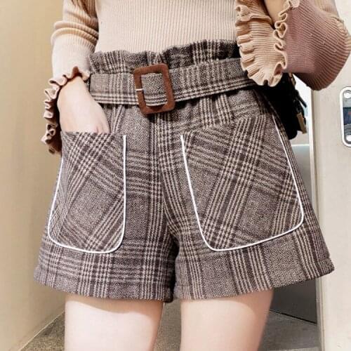 2020 Hot Fashion New Women Pockets autumn winter Shorts High Waist Casual booty Shorts Plaid G1951