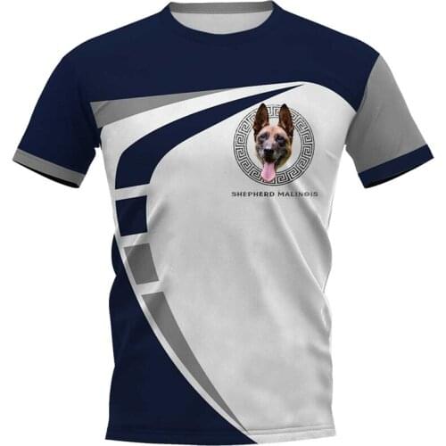 CLOOCL Mens T-shirt Belgian Shepherd Malinois 3D Print Chest Dog Face Logo Tee Shirt Clothing Unisex Short Sleeve Tops
